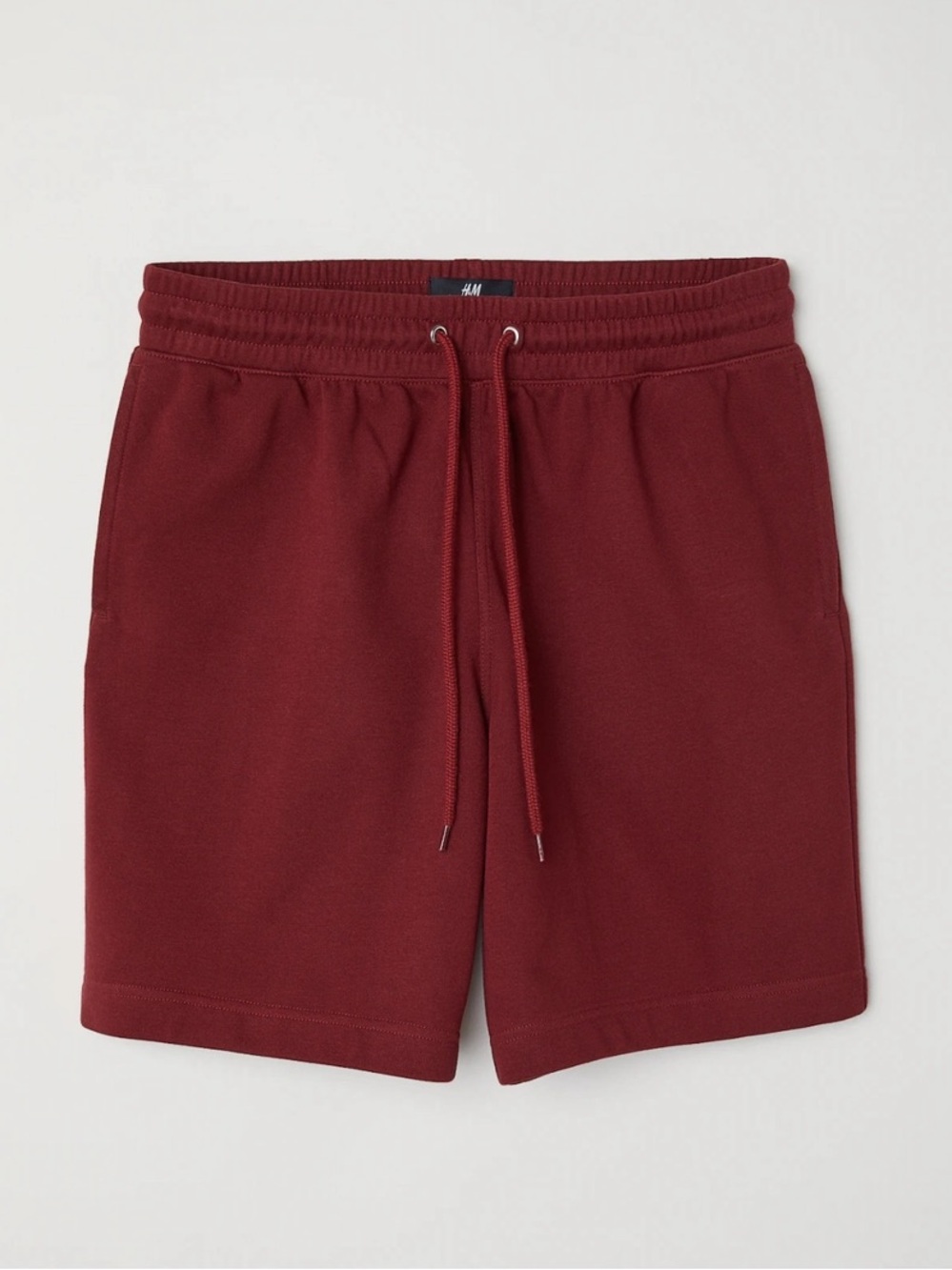 H&M Men's L Maroon Regular Fit Drawstring Athletic Sweat Shorts w/pockets in EUC